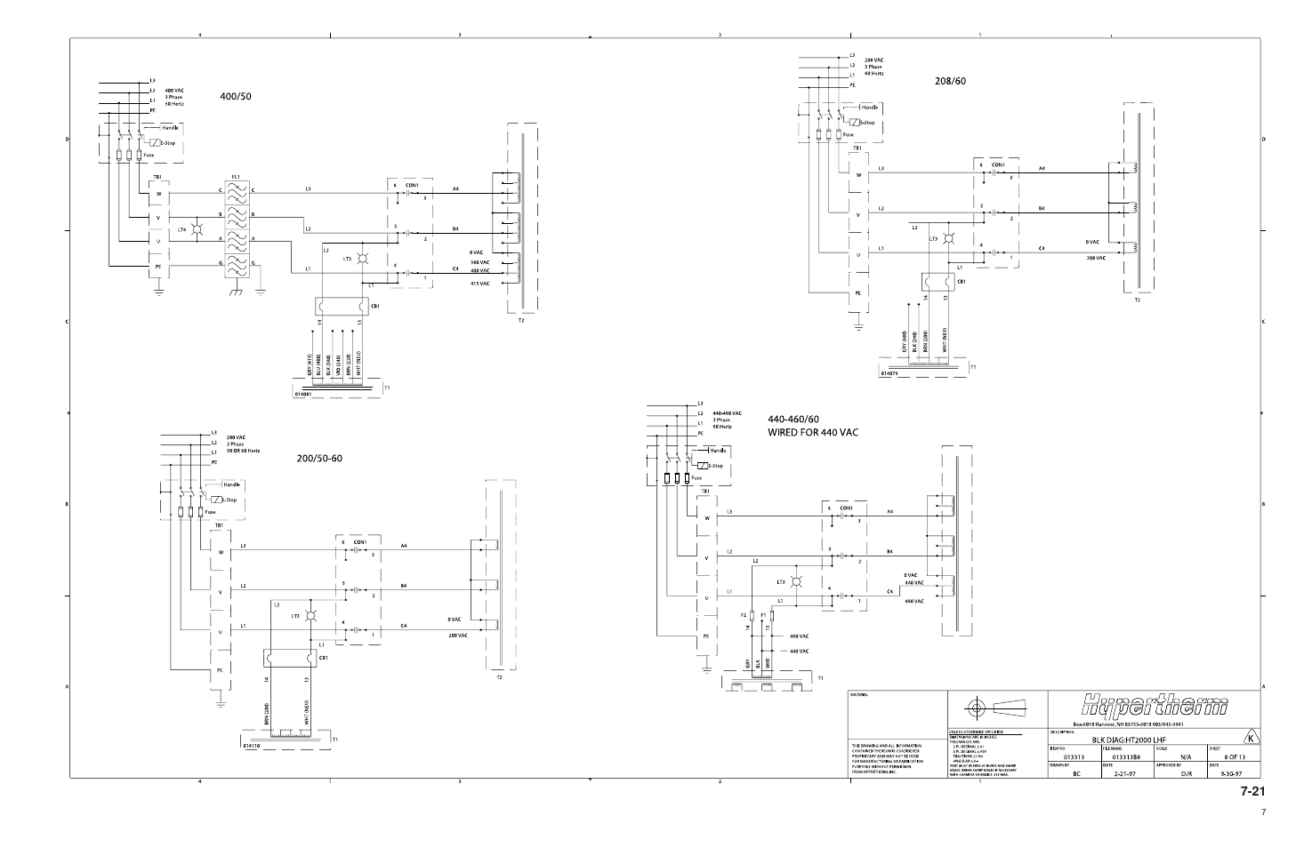 Hypertherm HT200LHF-200 Volt HySpeed User Manual | Page 150 / 202