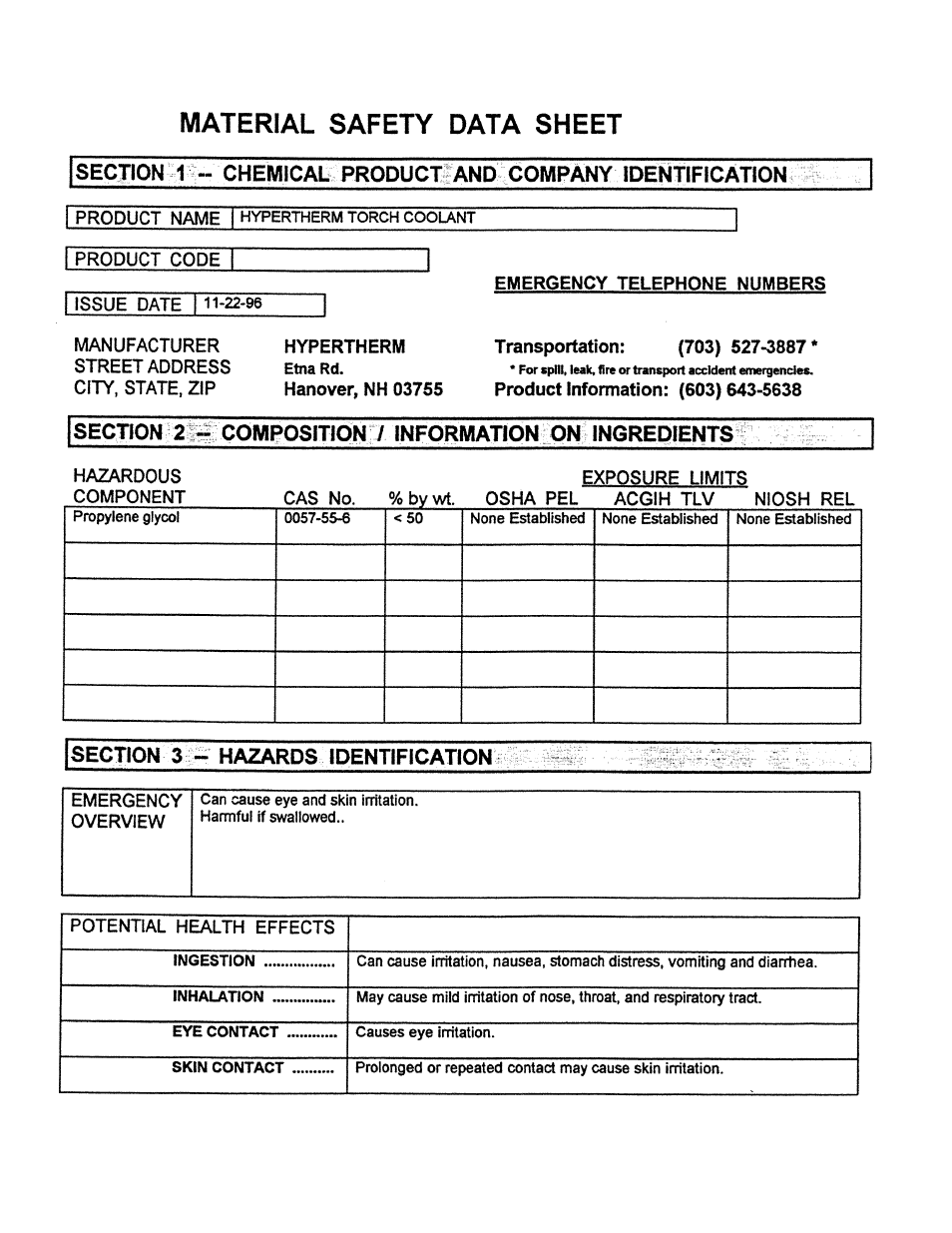 Hypertherm HT200LHF-200 Volt HySpeed User Manual | Page 176 / 202