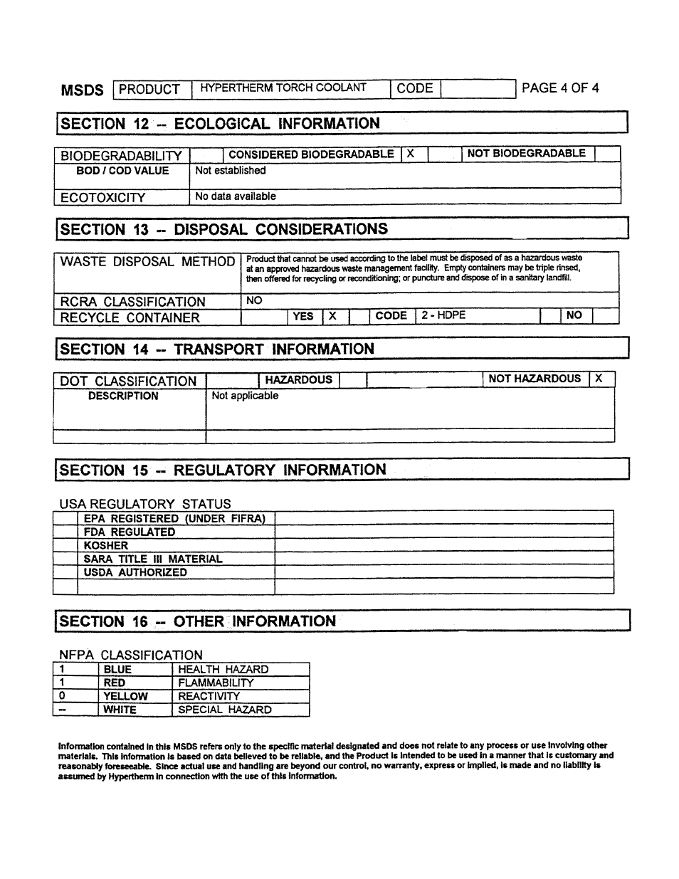 Hypertherm HT200LHF-200 Volt HySpeed User Manual | Page 179 / 202