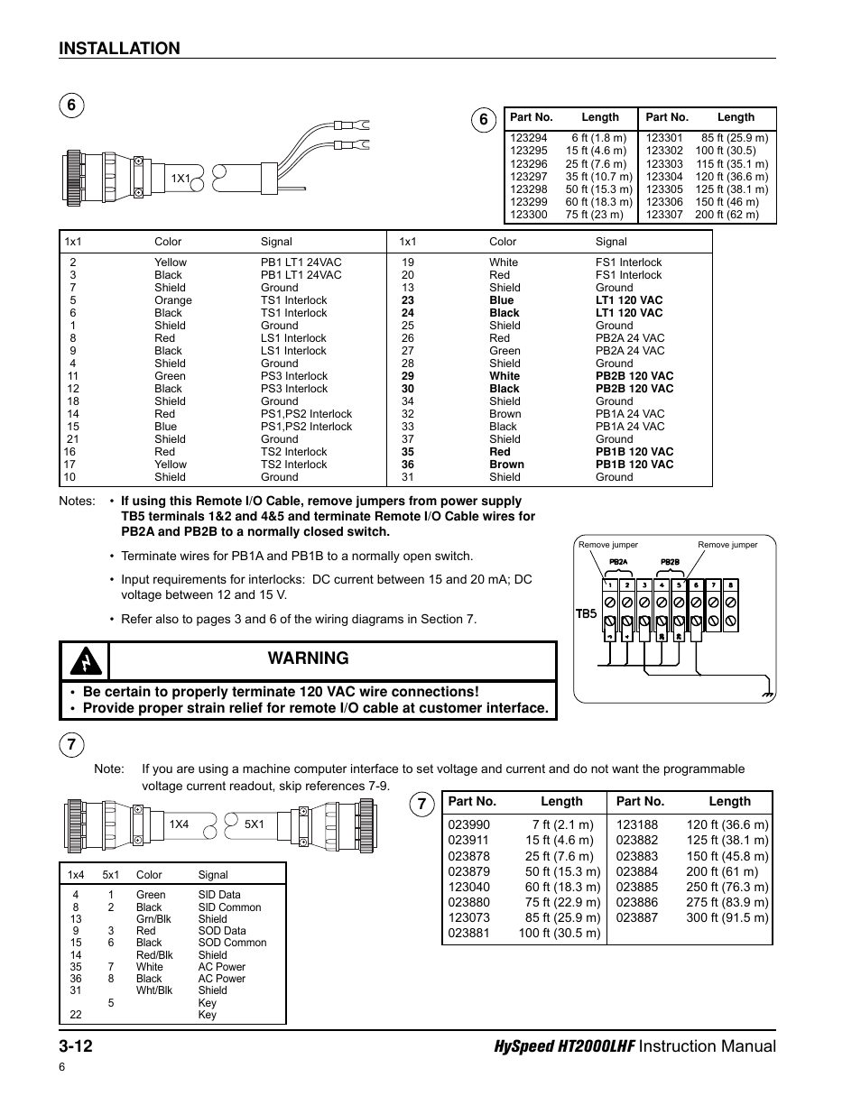 Warning | Hypertherm HT200LHF-200 Volt HySpeed User Manual | Page 45 / 202