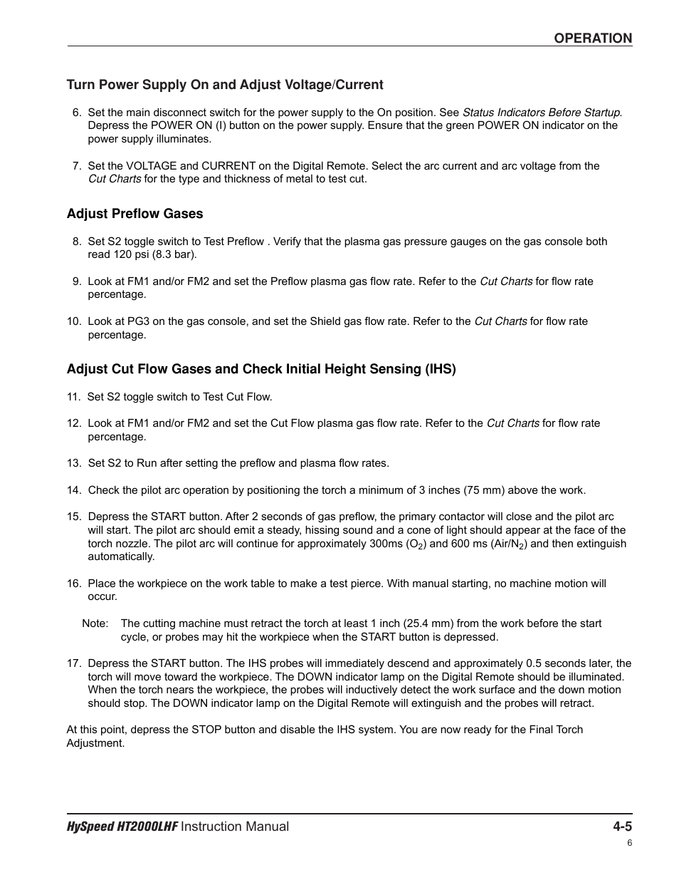 Hypertherm HT200LHF-200 Volt HySpeed User Manual | Page 58 / 202