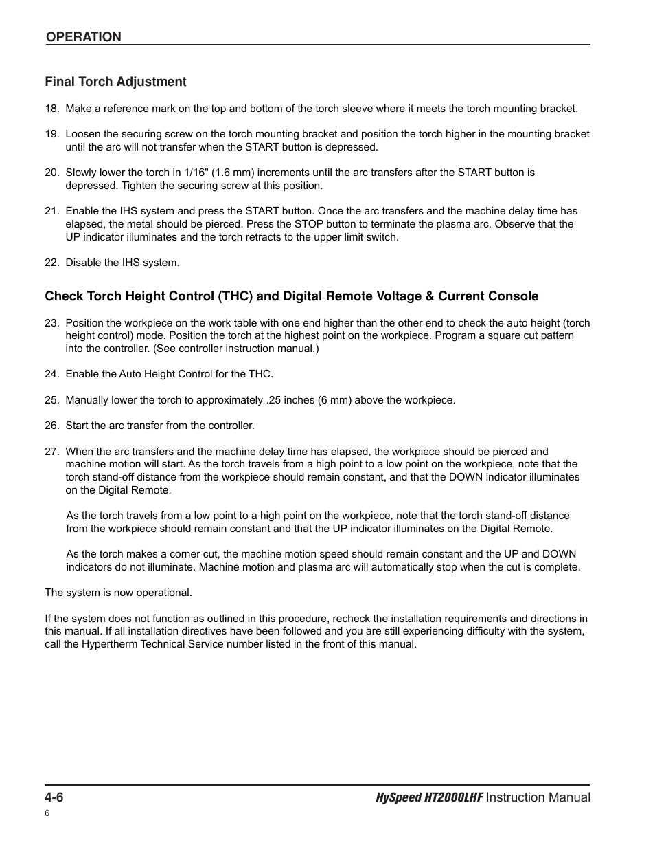 Hypertherm HT200LHF-200 Volt HySpeed User Manual | Page 59 / 202