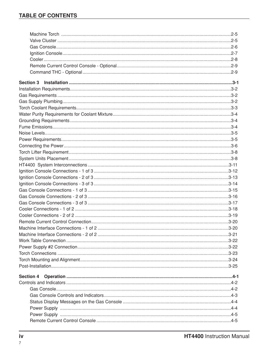 Hypertherm HT4400 HySpeed Plasma Arc Cutting System User Manual | Page 11 / 199