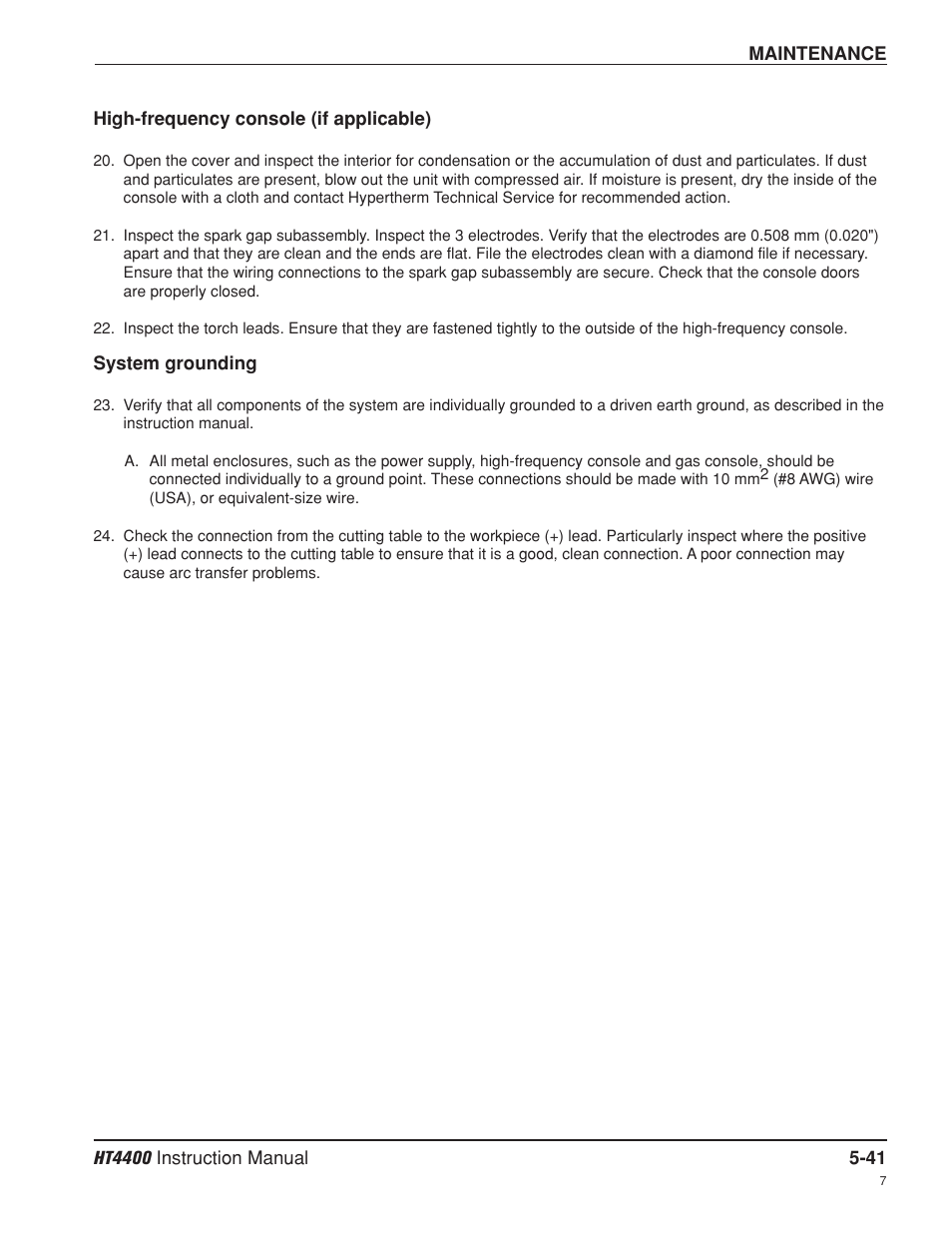 Hypertherm HT4400 HySpeed Plasma Arc Cutting System User Manual | Page 131 / 199