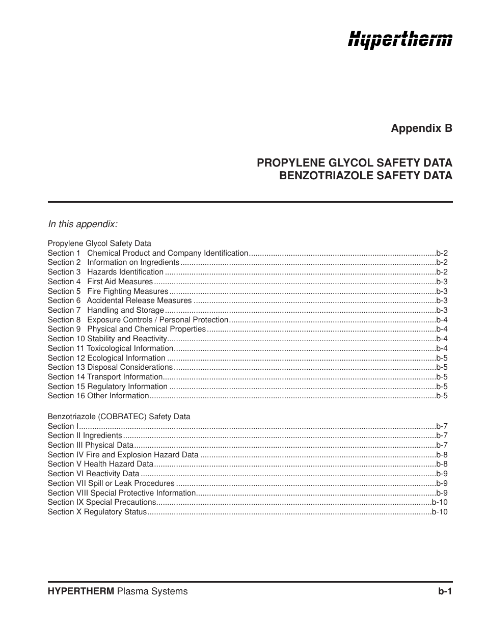 Appendix b | Hypertherm HT4400 HySpeed Plasma Arc Cutting System User Manual | Page 168 / 199