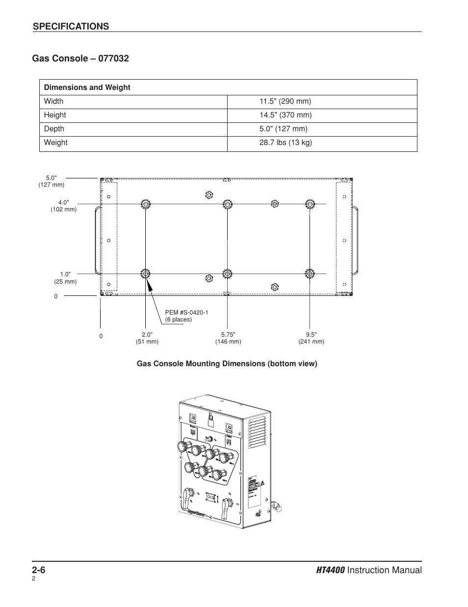 Gas console -6 | Hypertherm HT4400 HySpeed Plasma Arc Cutting System User Manual | Page 31 / 199