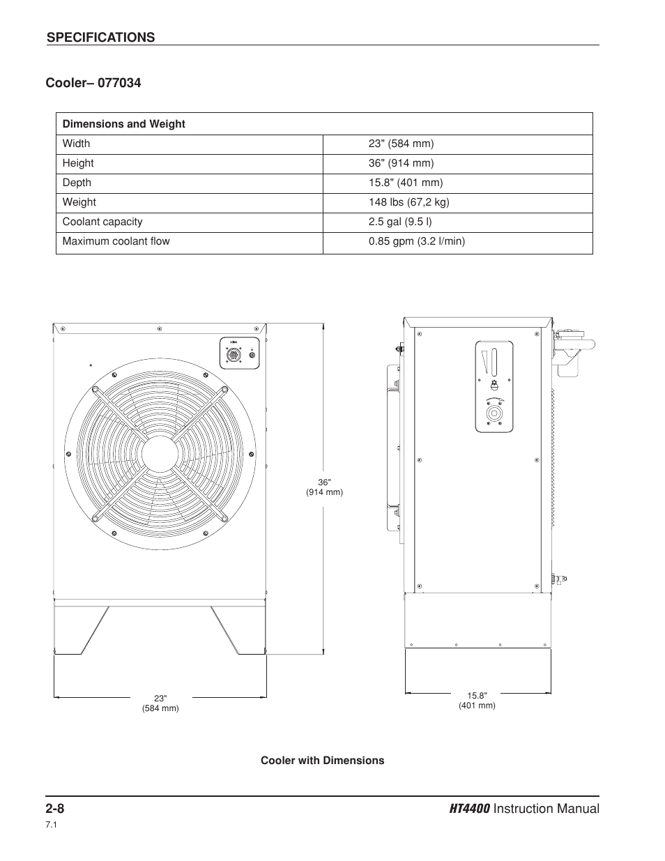 Cooler -8 | Hypertherm HT4400 HySpeed Plasma Arc Cutting System User Manual | Page 33 / 199