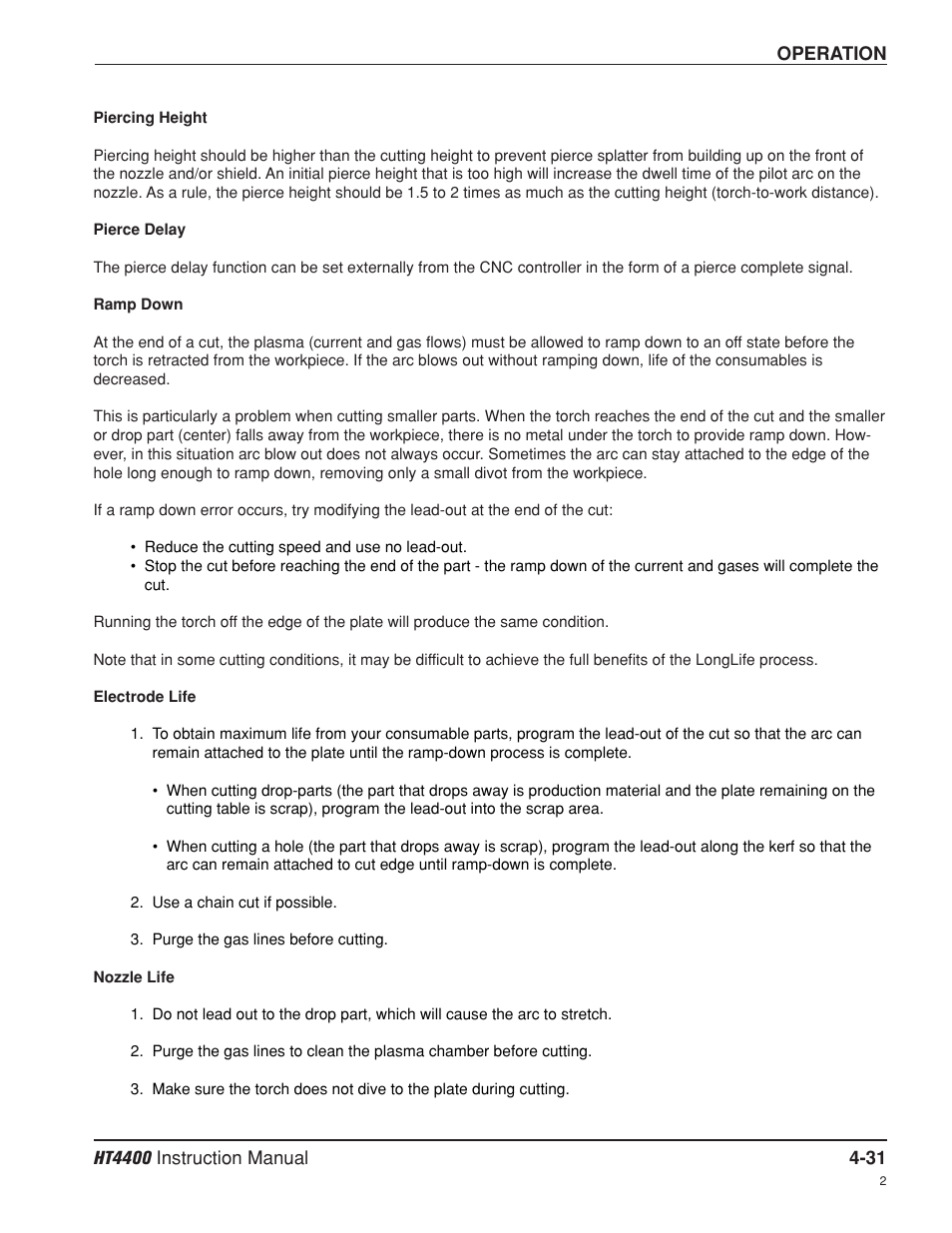 Hypertherm HT4400 HySpeed Plasma Arc Cutting System User Manual | Page 90 / 199