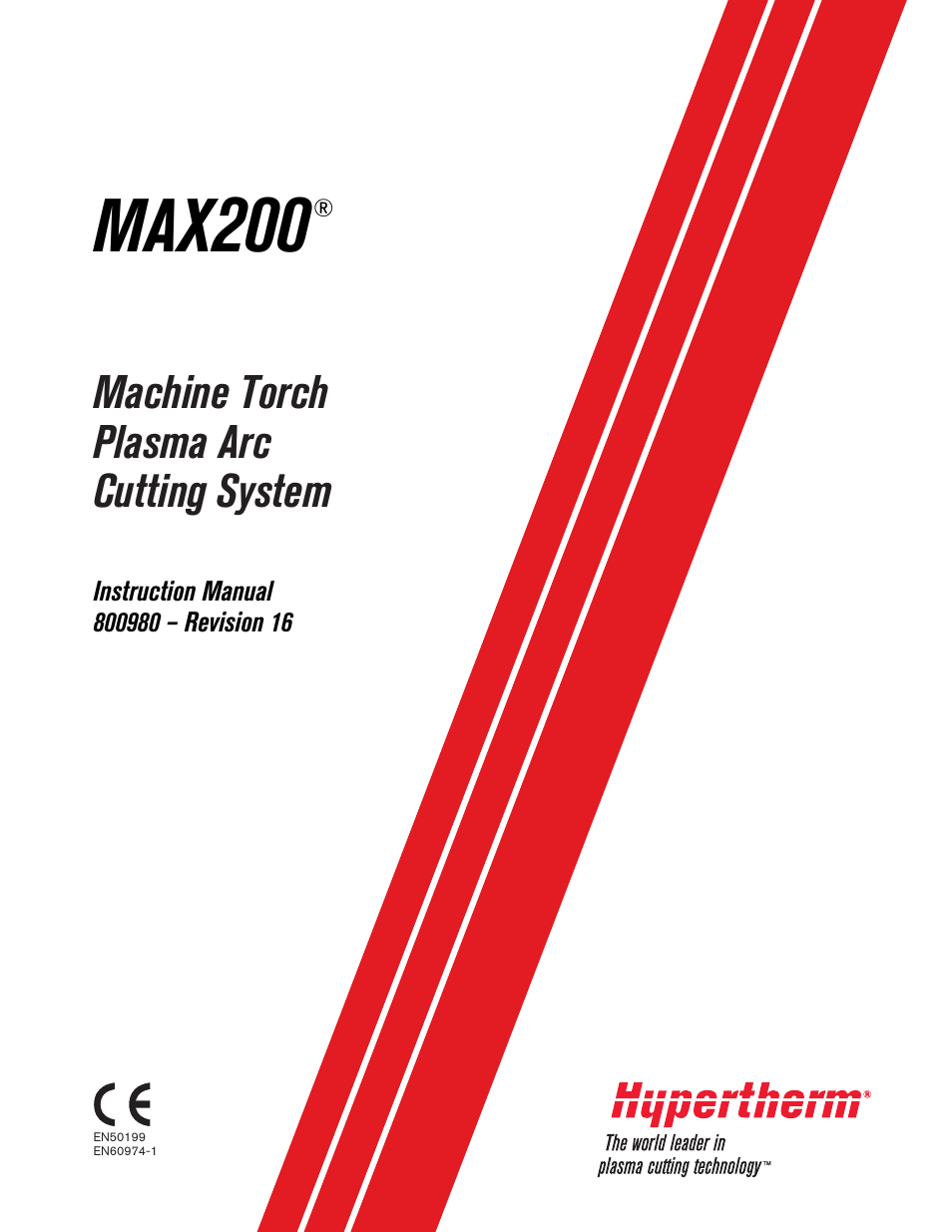 Hypertherm MAX200 Machine Torch Plasma Arc Cutting System User Manual | 187 pages