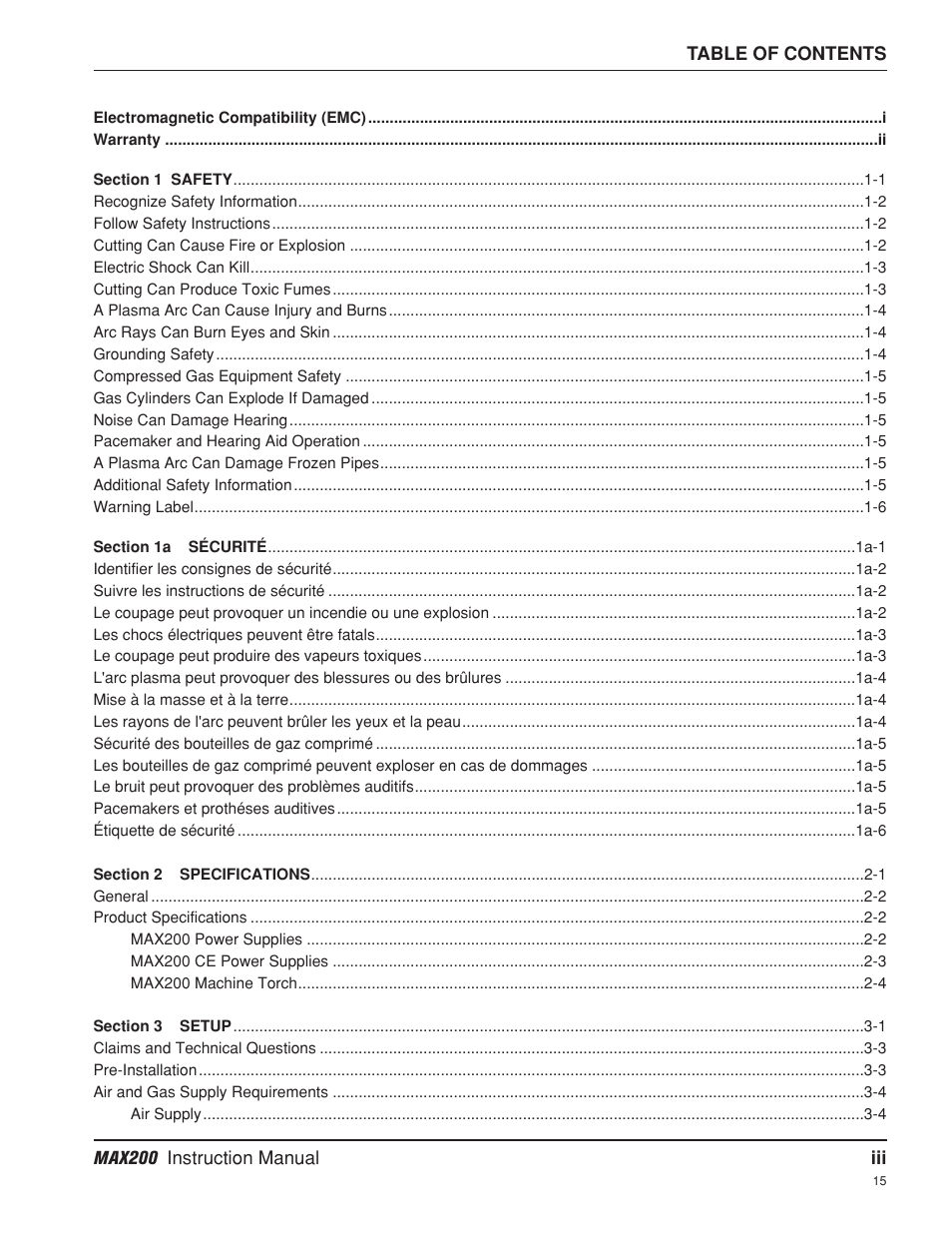 Hypertherm MAX200 Machine Torch Plasma Arc Cutting System User Manual | Page 10 / 187