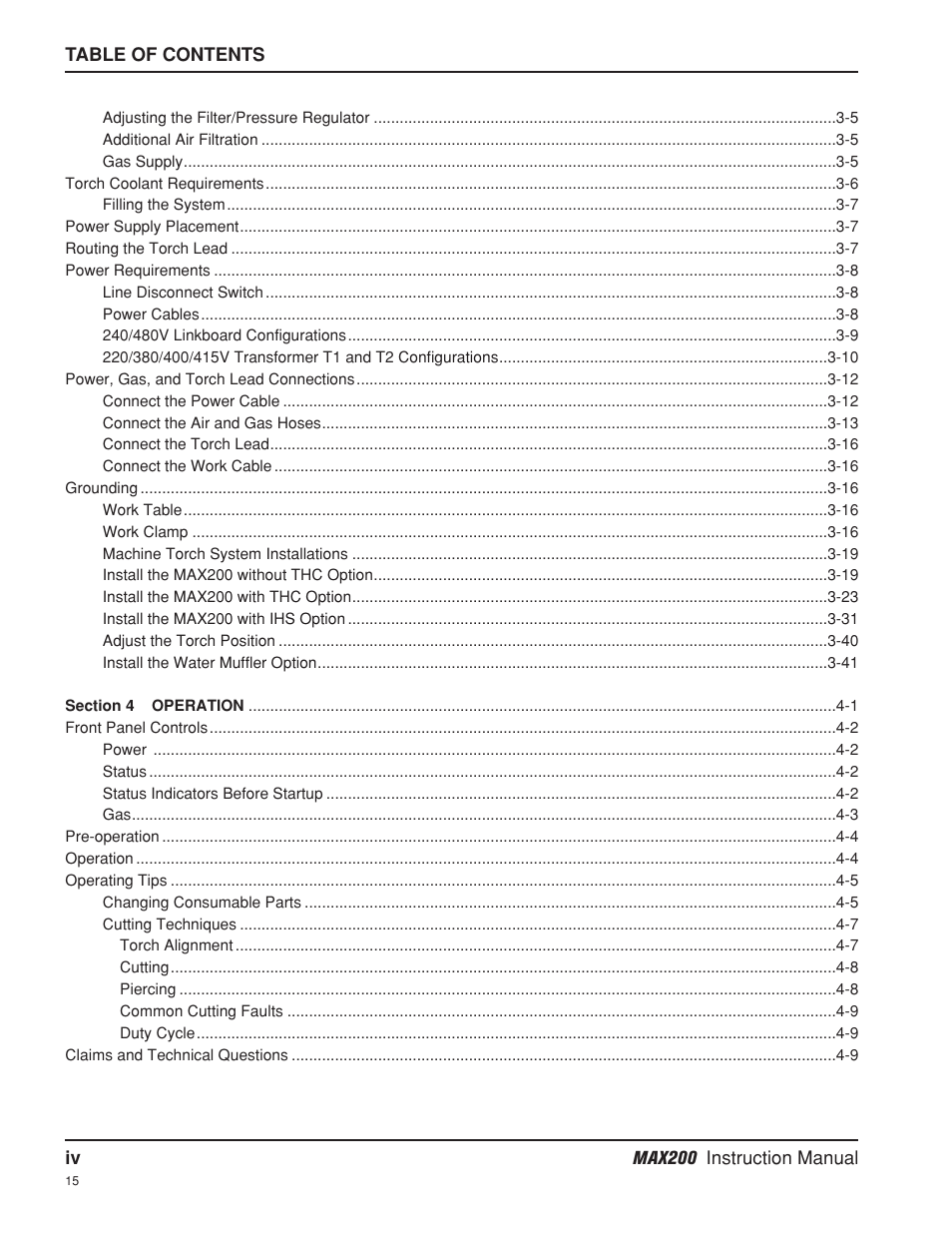 Hypertherm MAX200 Machine Torch Plasma Arc Cutting System User Manual | Page 11 / 187