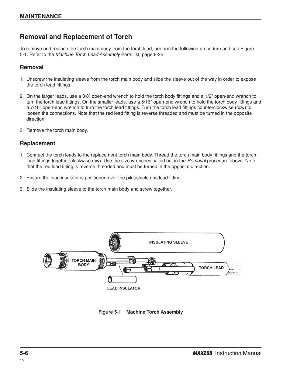 Removal and replacement of torch -6, Removal and replacement of torch | Hypertherm MAX200 Machine Torch Plasma Arc Cutting System User Manual | Page 117 / 187