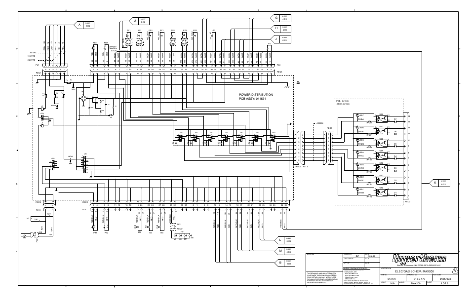 Elec/gas schem: max200 | Hypertherm MAX200 Machine Torch Plasma Arc Cutting System User Manual | Page 153 / 187