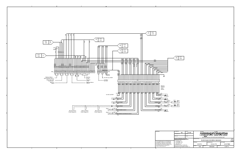 Elec/gas schem: max200 | Hypertherm MAX200 Machine Torch Plasma Arc Cutting System User Manual | Page 156 / 187