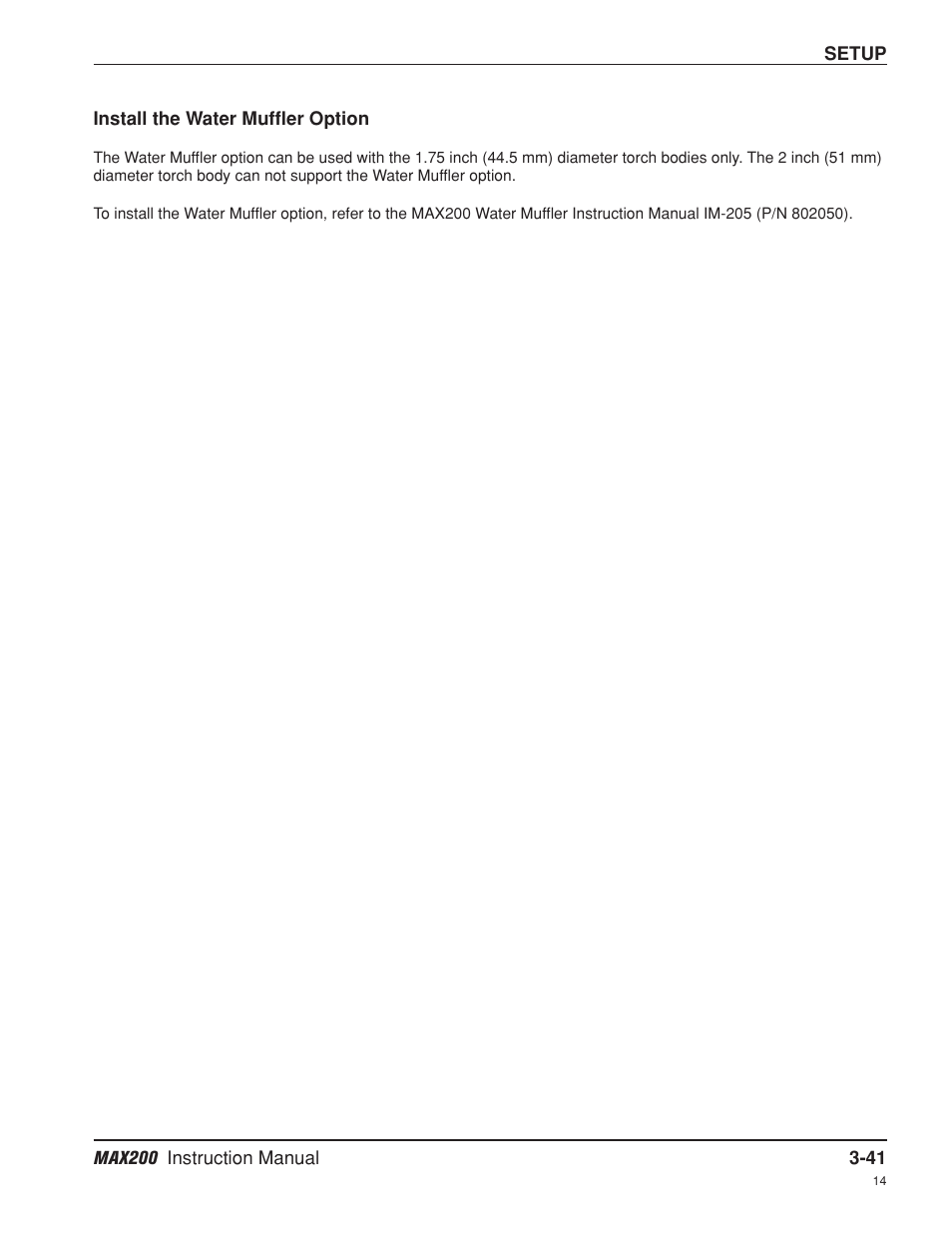 Install the water muffler option -41 | Hypertherm MAX200 Machine Torch Plasma Arc Cutting System User Manual | Page 65 / 187