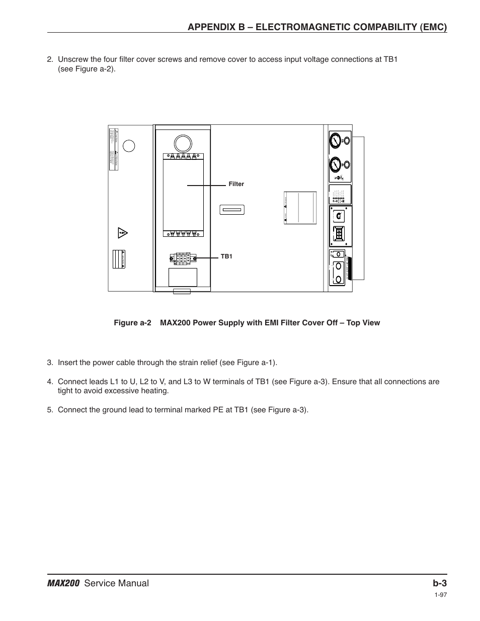 Max200 service manual b-3, Appendix b – electromagnetic compability (emc) | Hypertherm MAX200 Service Manual User Manual | Page 187 / 211