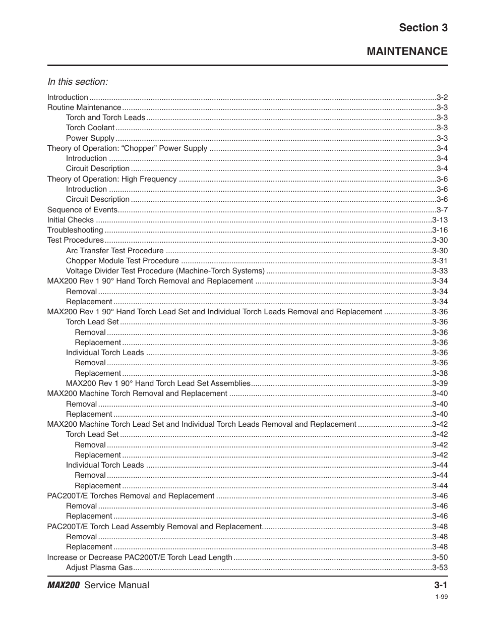 Section 3 maintenance | Hypertherm MAX200 Service Manual User Manual | Page 42 / 211