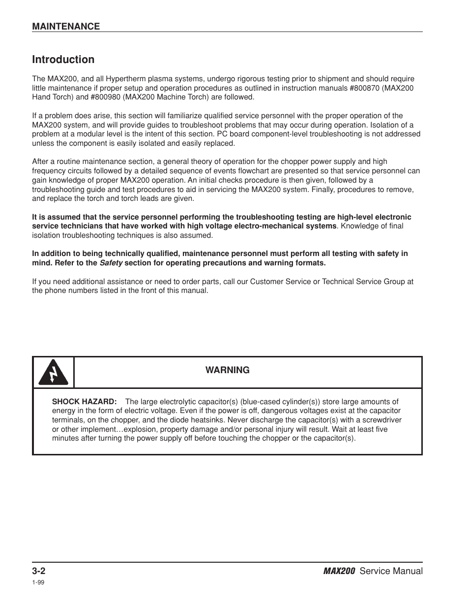 Introduction -2, Introduction | Hypertherm MAX200 Service Manual User Manual | Page 43 / 211