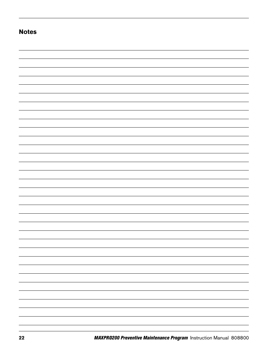Notes | Hypertherm MAXPRO200 Preventive Maintenance Program User Manual | Page 26 / 28
