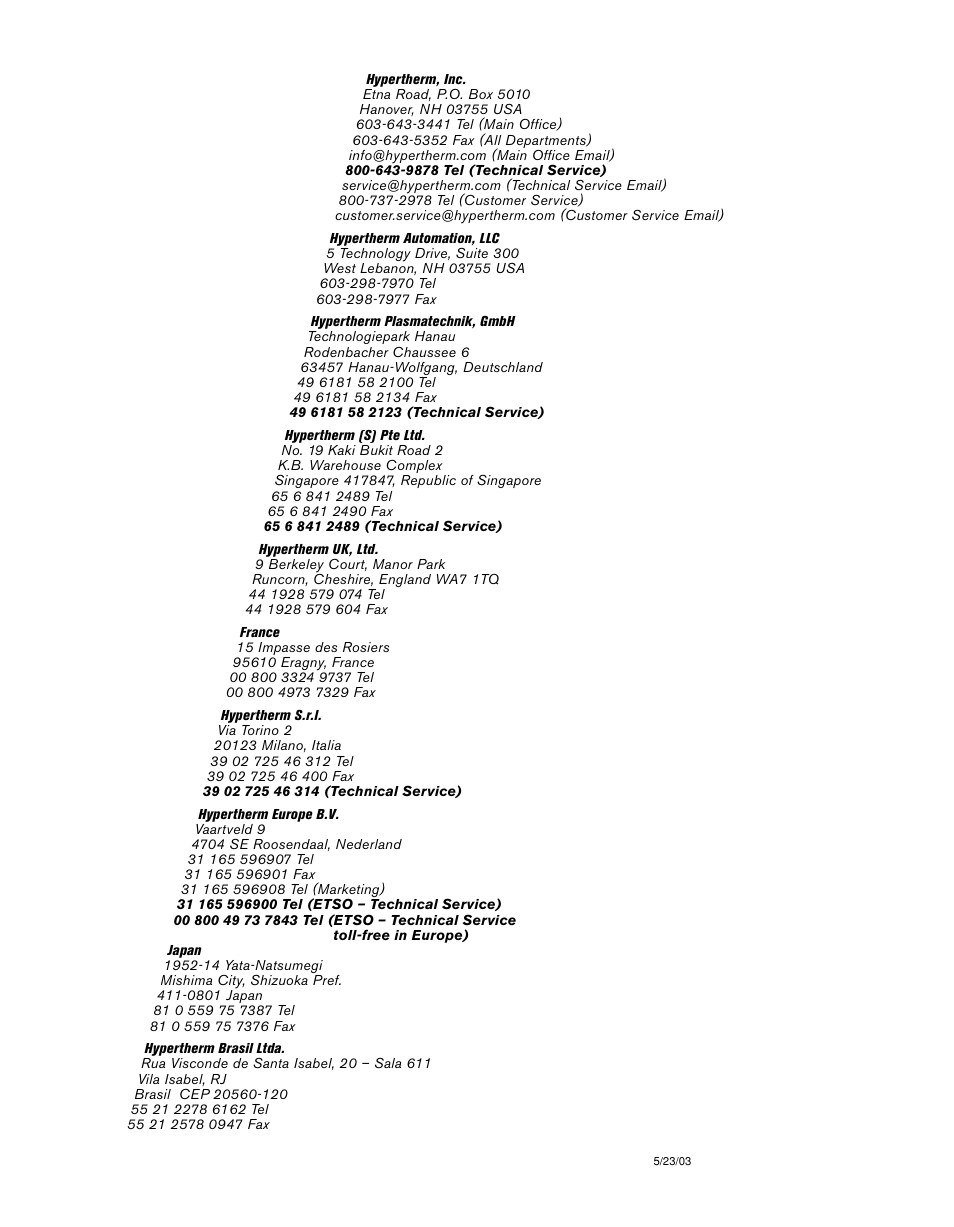 Hypertherm Powermax190c Operator Manual User Manual | Page 3 / 47