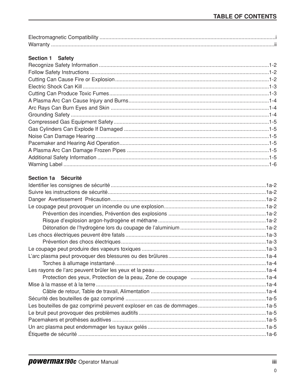 Hypertherm Powermax190c Operator Manual User Manual | Page 6 / 47