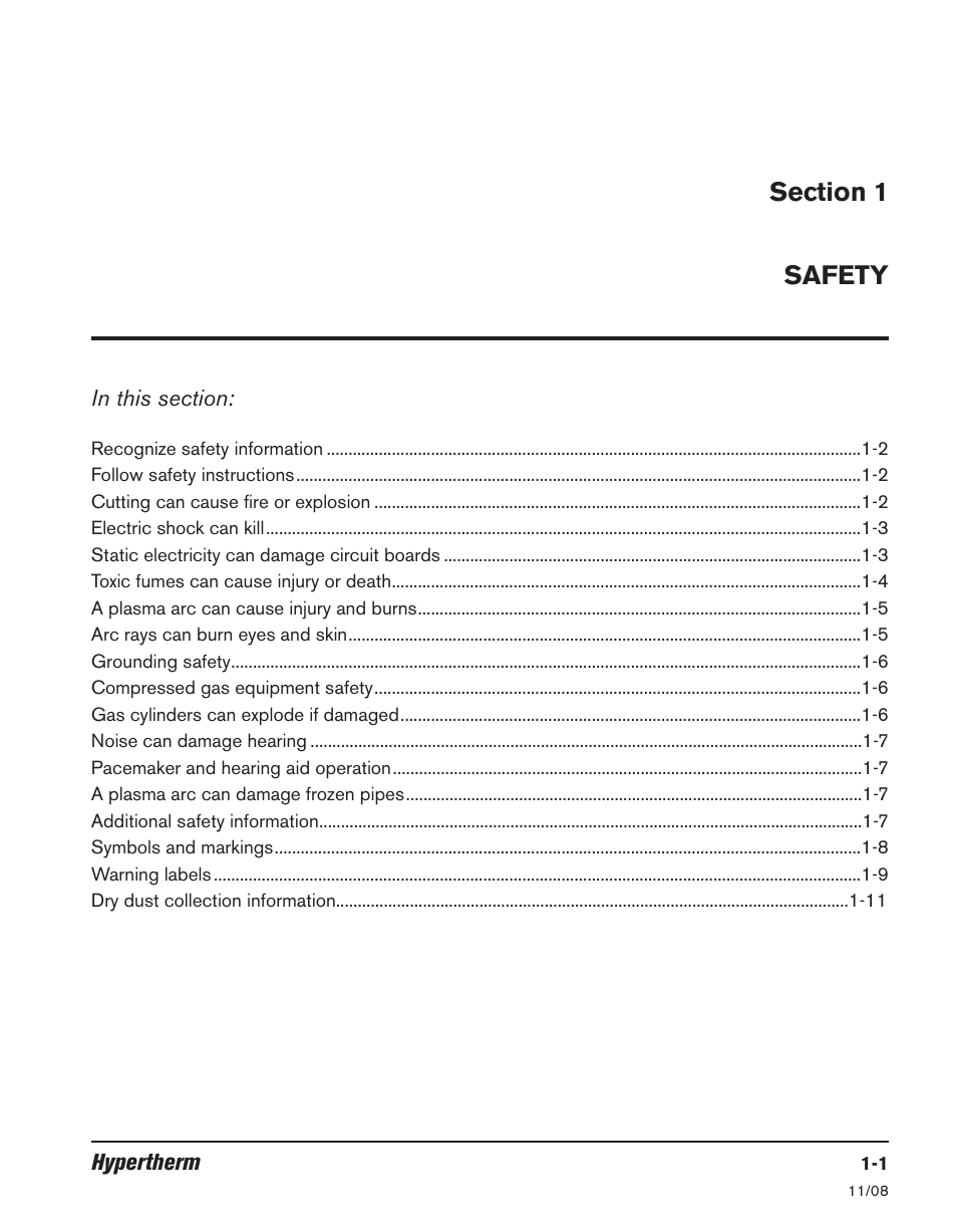 Om_safemaster | Hypertherm Powermax30 Operator Manual User Manual | Page 13 / 98