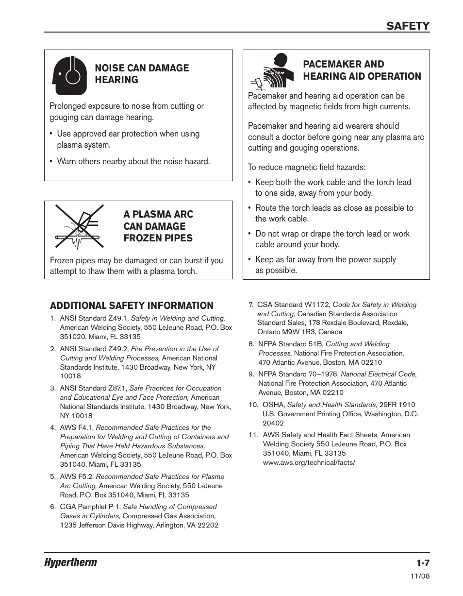 Hypertherm, Safety | Hypertherm Powermax30 Operator Manual User Manual | Page 19 / 98