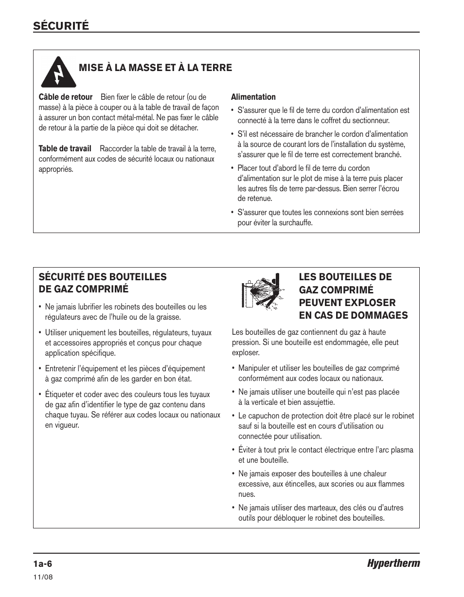 Hypertherm sécurité | Hypertherm Powermax30 Operator Manual User Manual | Page 30 / 98