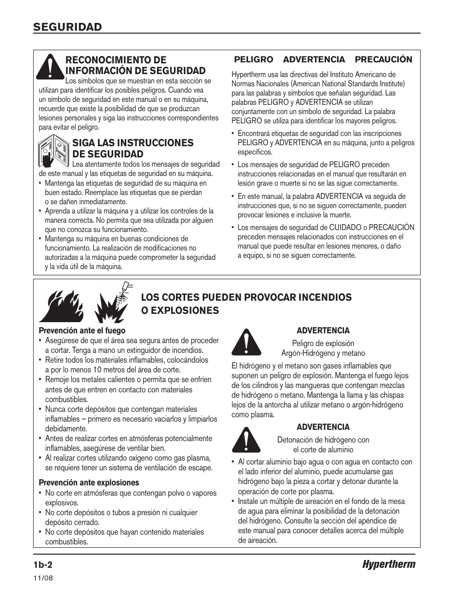 Seguridad, Hypertherm | Hypertherm Powermax30 Operator Manual User Manual | Page 38 / 98