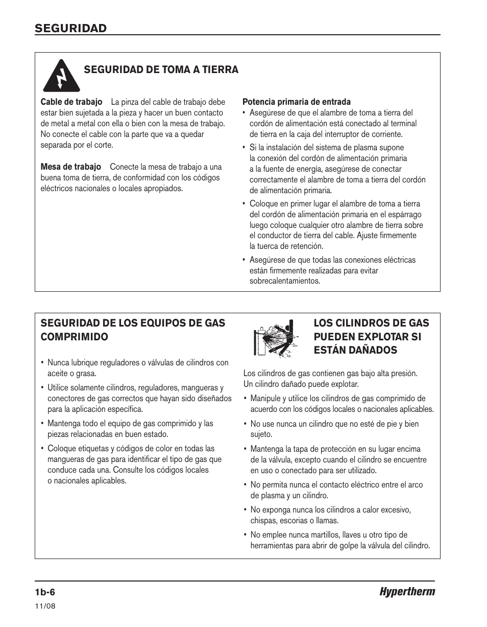 Seguridad, Hypertherm | Hypertherm Powermax30 Operator Manual User Manual | Page 42 / 98