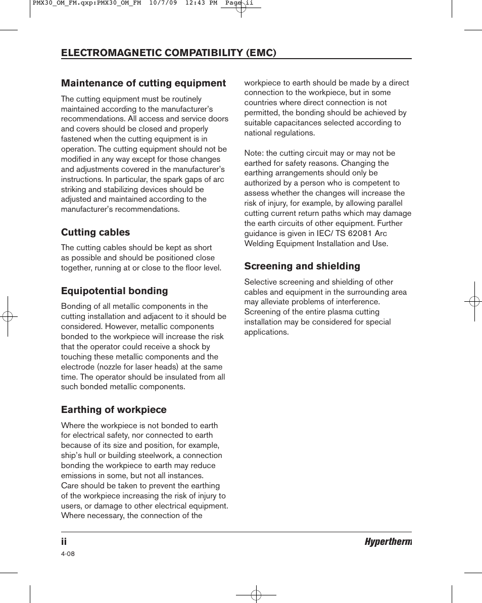 Hypertherm Powermax30 Operator Manual User Manual | Page 6 / 98