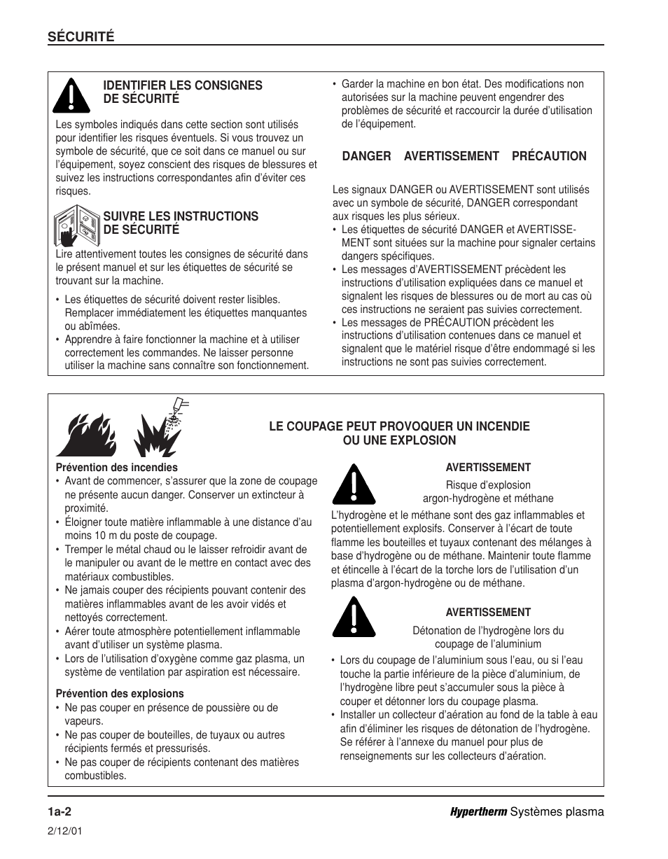 Identifier les consignes de sécurité a-2, Suivre les instructions de sécurité a-2 | Hypertherm Powermax600 Operator Manual User Manual | Page 15 / 67