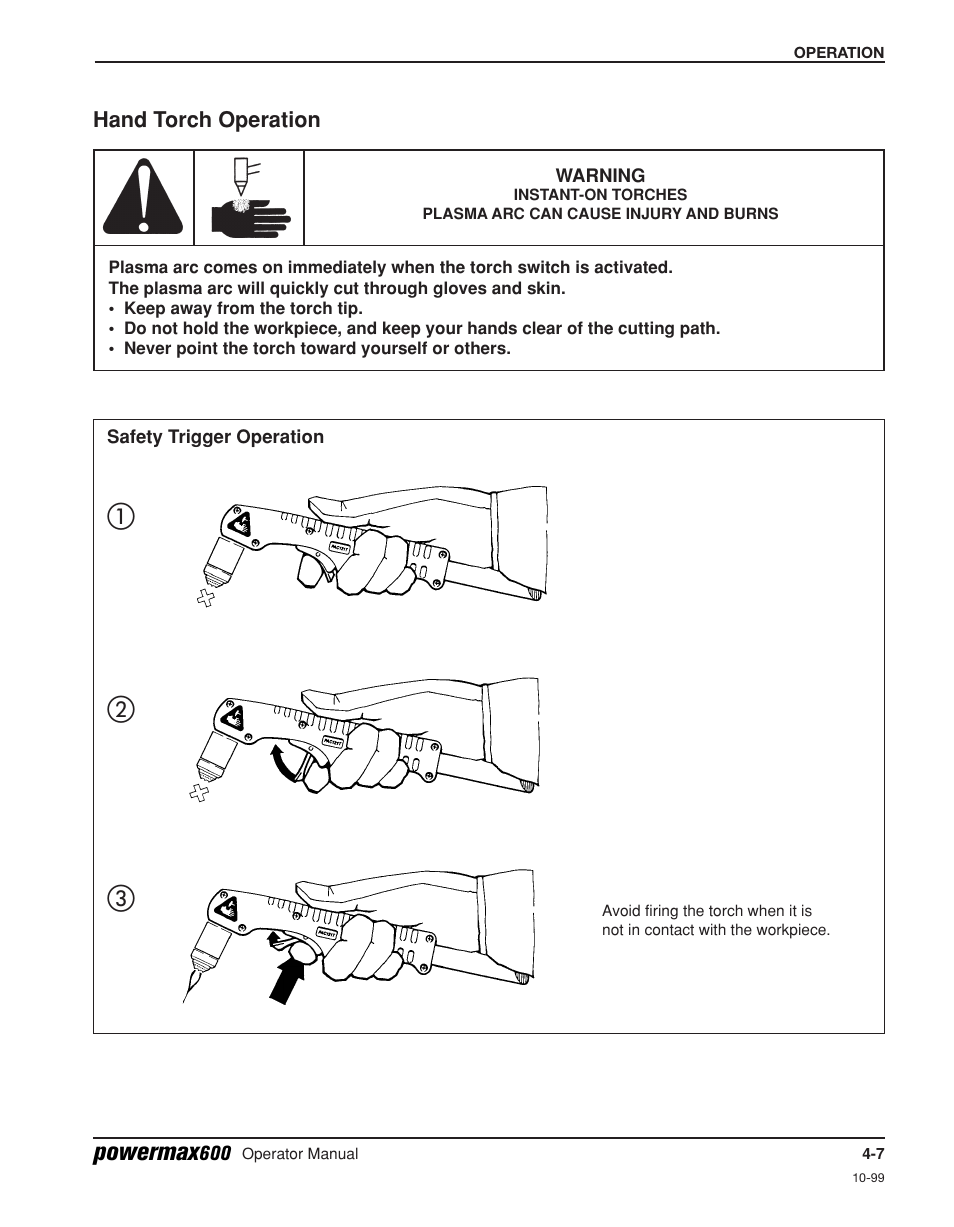 Hand torch operation -7, ቢባ ቤ, Powermax | Hypertherm Powermax600 Operator Manual User Manual | Page 38 / 67