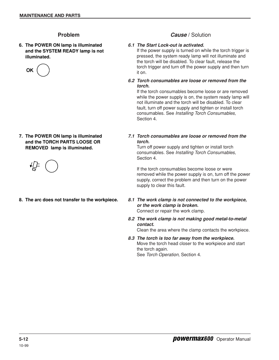 Powermax | Hypertherm Powermax600 Operator Manual User Manual | Page 55 / 67