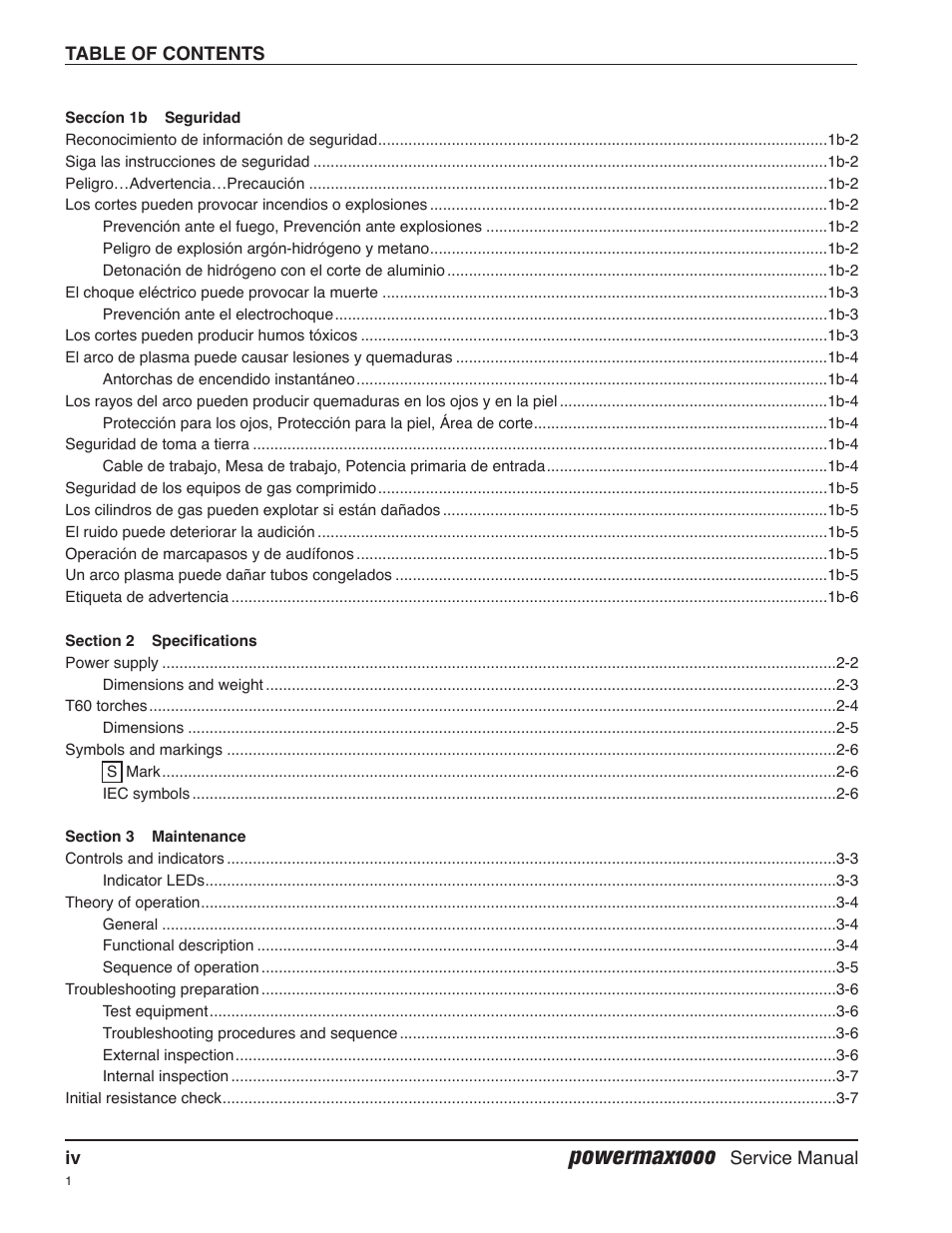 Powermax1000 | Hypertherm Powermax1000 Service Manual User Manual | Page 7 / 92
