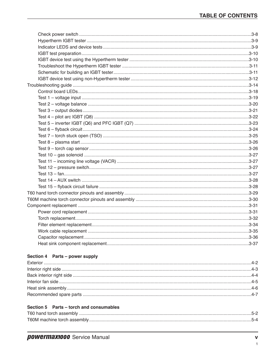 Powermax1000 | Hypertherm Powermax1000 Service Manual User Manual | Page 8 / 92