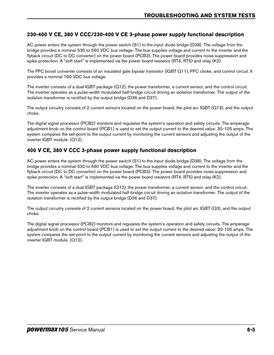 Powermax | Hypertherm Powermax105 Service Manual User Manual | Page 143 / 343