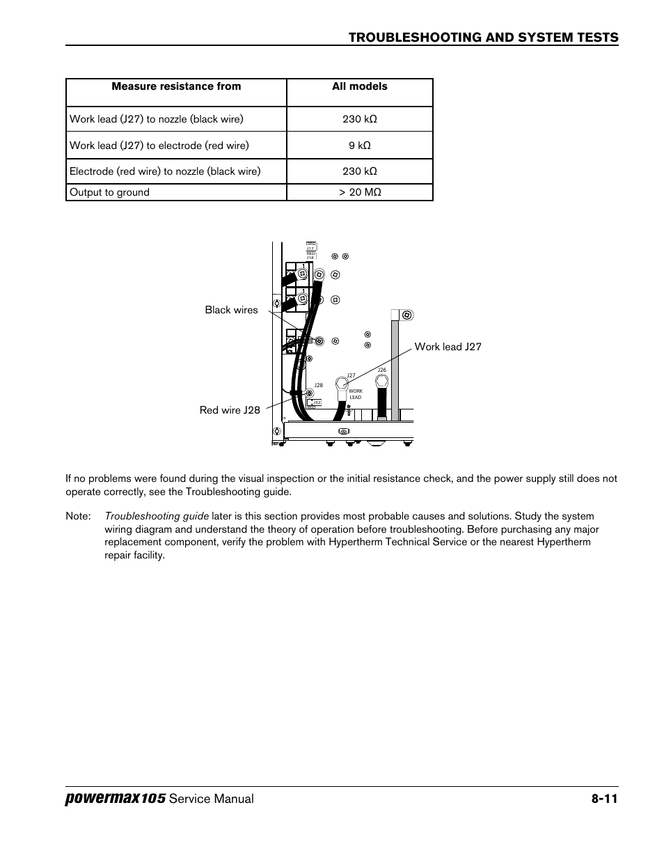 Powermax, Troubleshooting and system tests | Hypertherm Powermax105 Service Manual User Manual | Page 149 / 343
