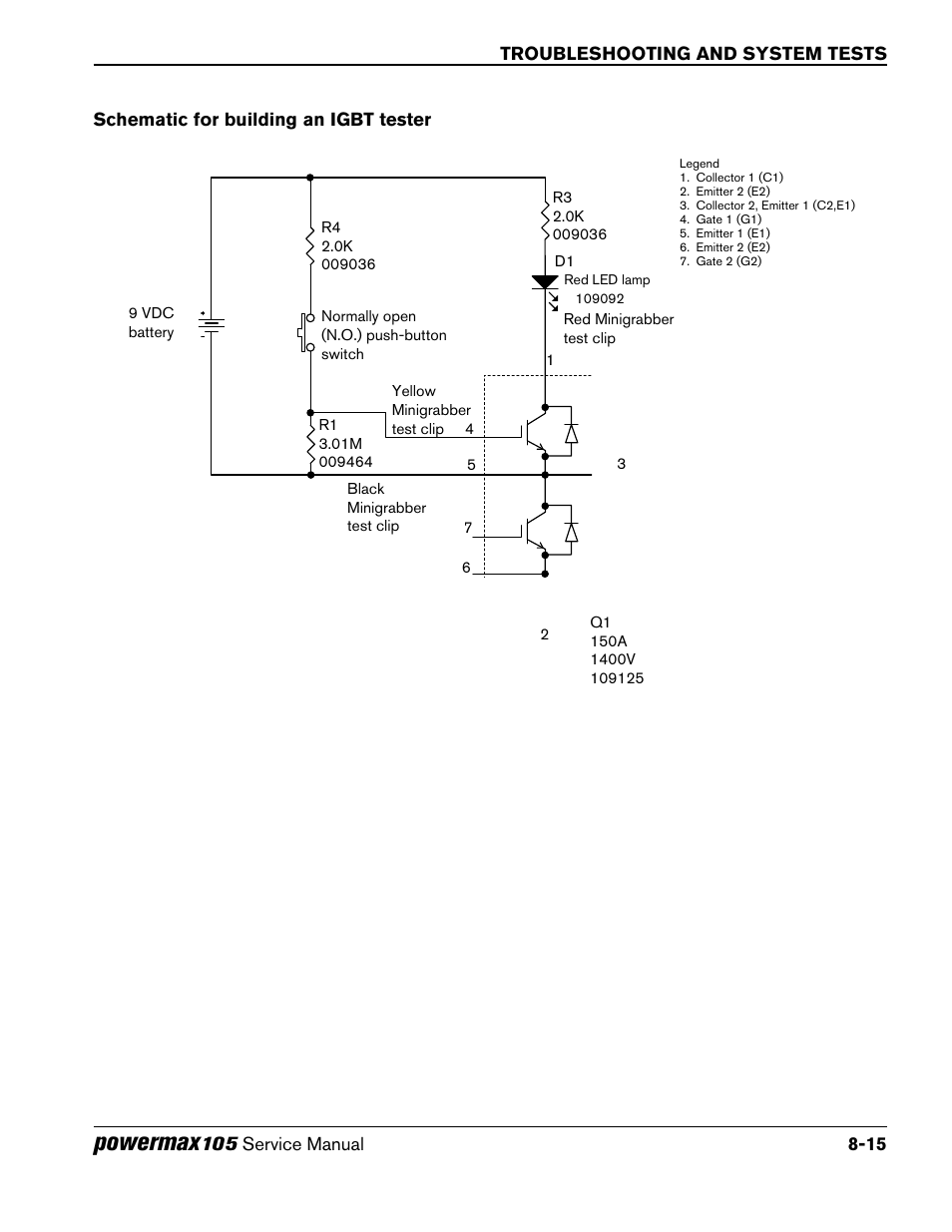 Schematic for building an igbt tester, Schematic for building an igbt tester -15, Powermax | Hypertherm Powermax105 Service Manual User Manual | Page 153 / 343