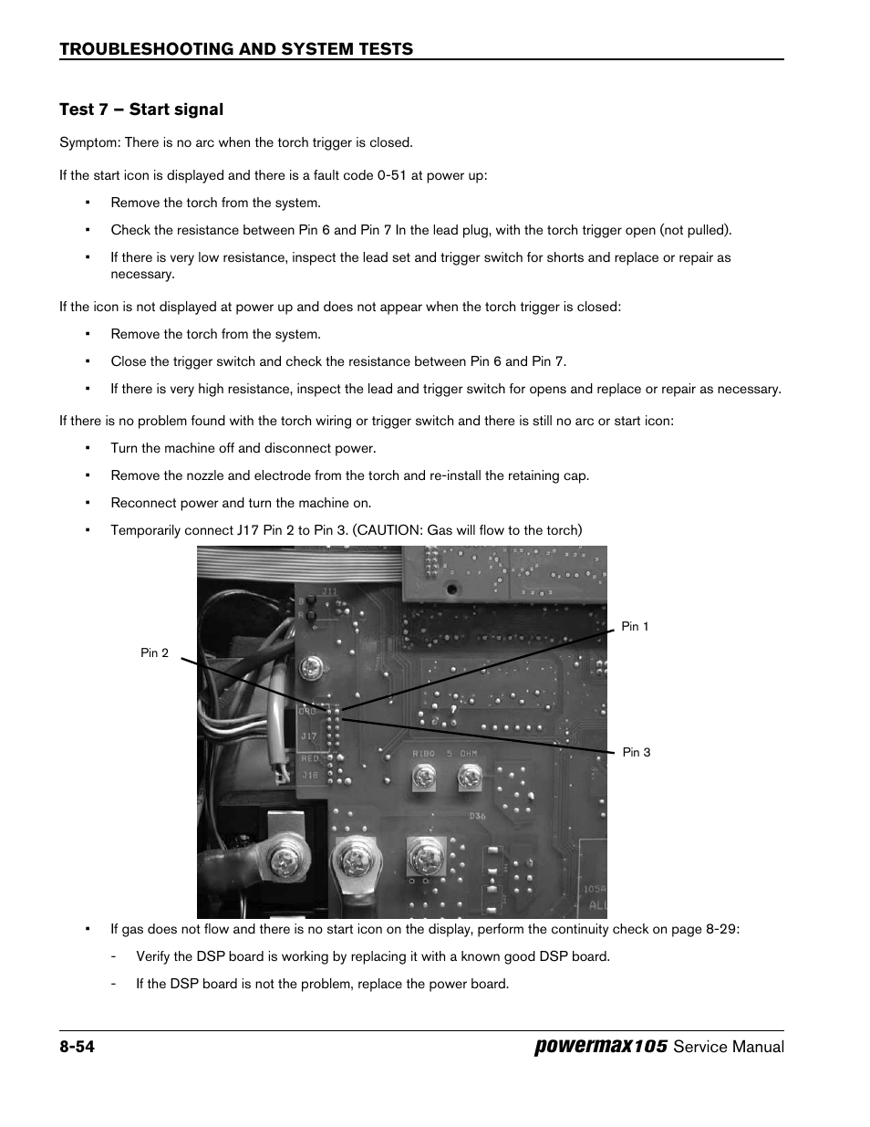 Test 7 – start signal, Test 7 – start signal -54, Powermax | Hypertherm Powermax105 Service Manual User Manual | Page 192 / 343