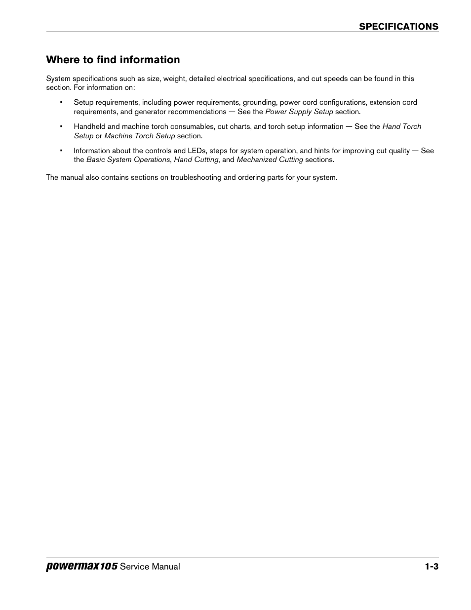 Where to find information, Where to find information -3, Powermax | Hypertherm Powermax105 Service Manual User Manual | Page 21 / 343