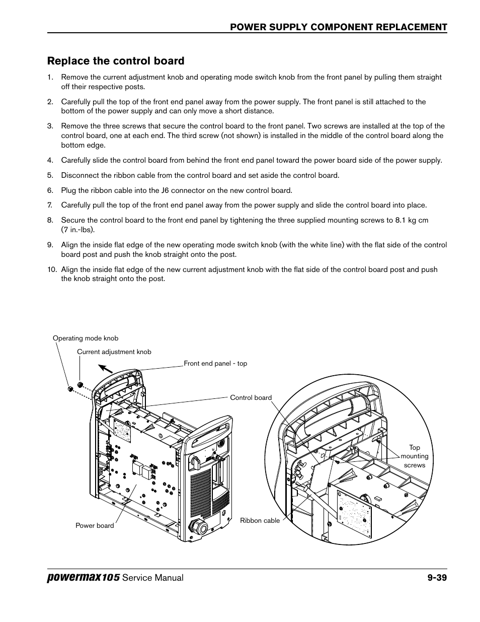 Replace the control board, Powermax | Hypertherm Powermax105 Service Manual User Manual | Page 237 / 343