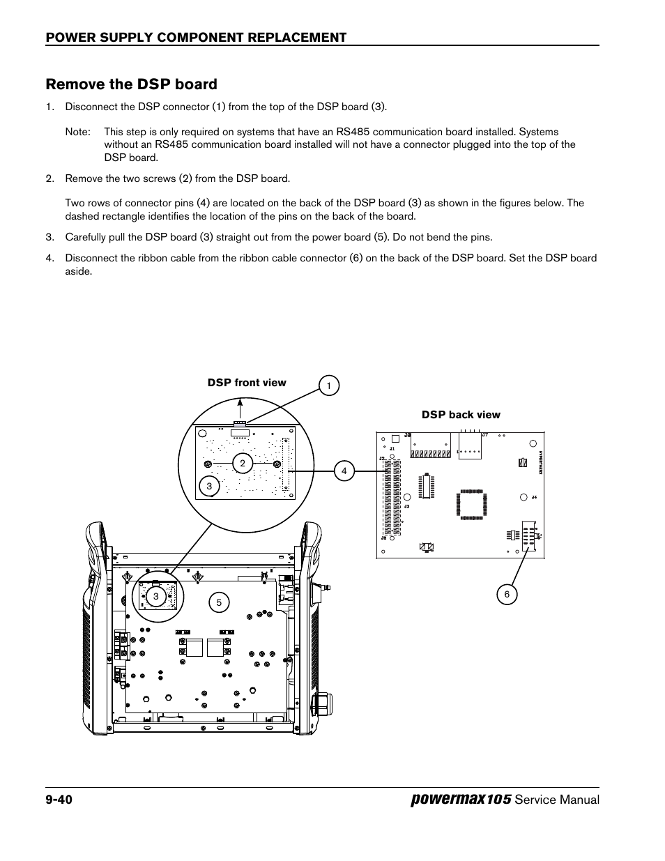 Remove the dsp board, Powermax | Hypertherm Powermax105 Service Manual User Manual | Page 238 / 343