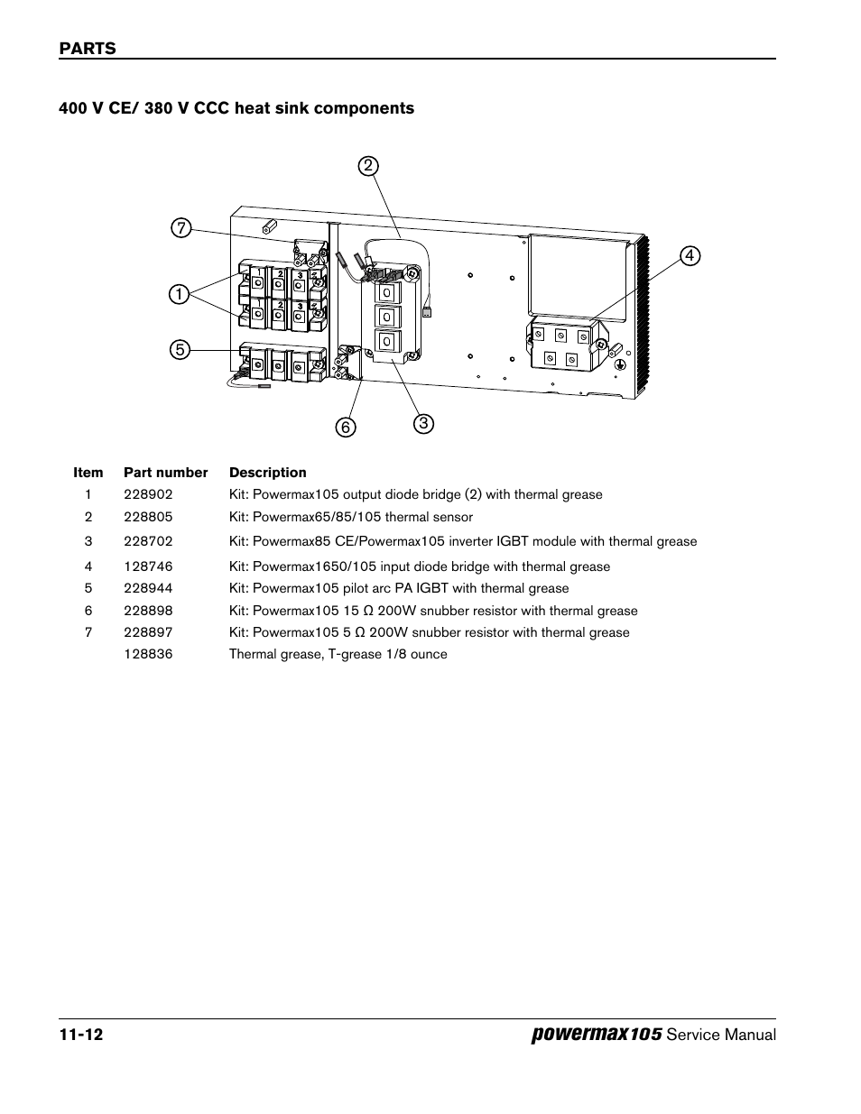 400 v ce/ 380 v ccc heat sink components, 400 v ce/ 380 v ccc heat sink components -12, Powermax | Hypertherm Powermax105 Service Manual User Manual | Page 322 / 343