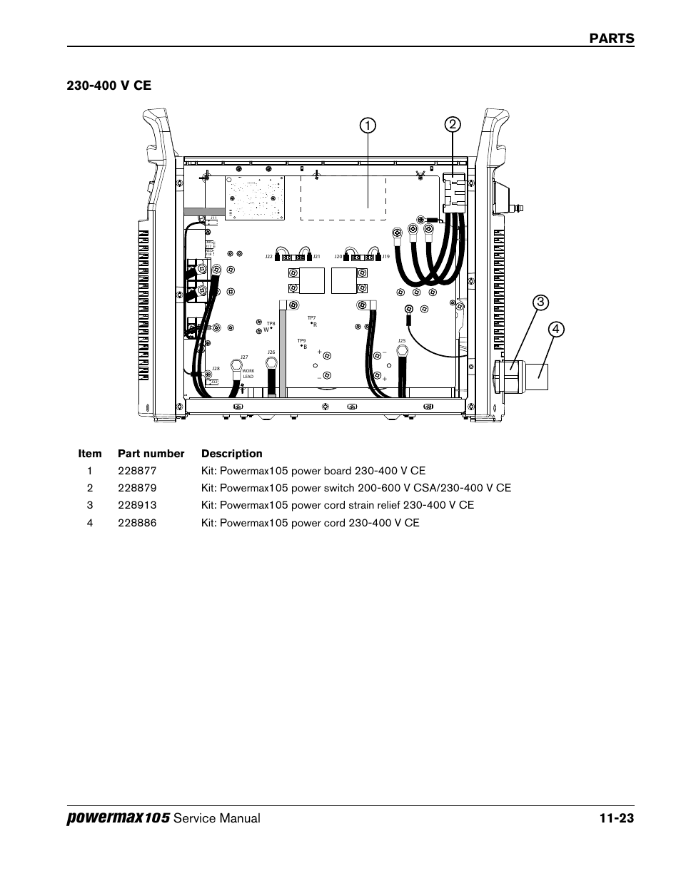 400 v ce, 400 v ce -23, Powermax | Parts, 400 v ce 4 | Hypertherm Powermax105 Service Manual User Manual | Page 333 / 343