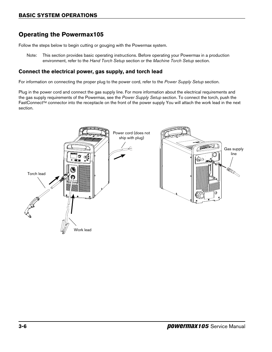 Operating the powermax105, Operating the powermax105 -6, Powermax | Hypertherm Powermax105 Service Manual User Manual | Page 50 / 343