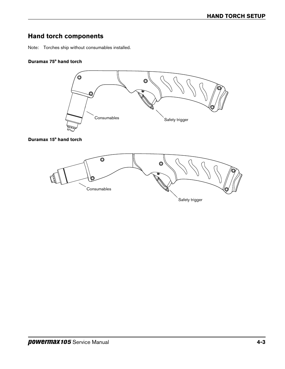 Hand torch components, Hand torch components -3, Powermax | Hypertherm Powermax105 Service Manual User Manual | Page 59 / 343