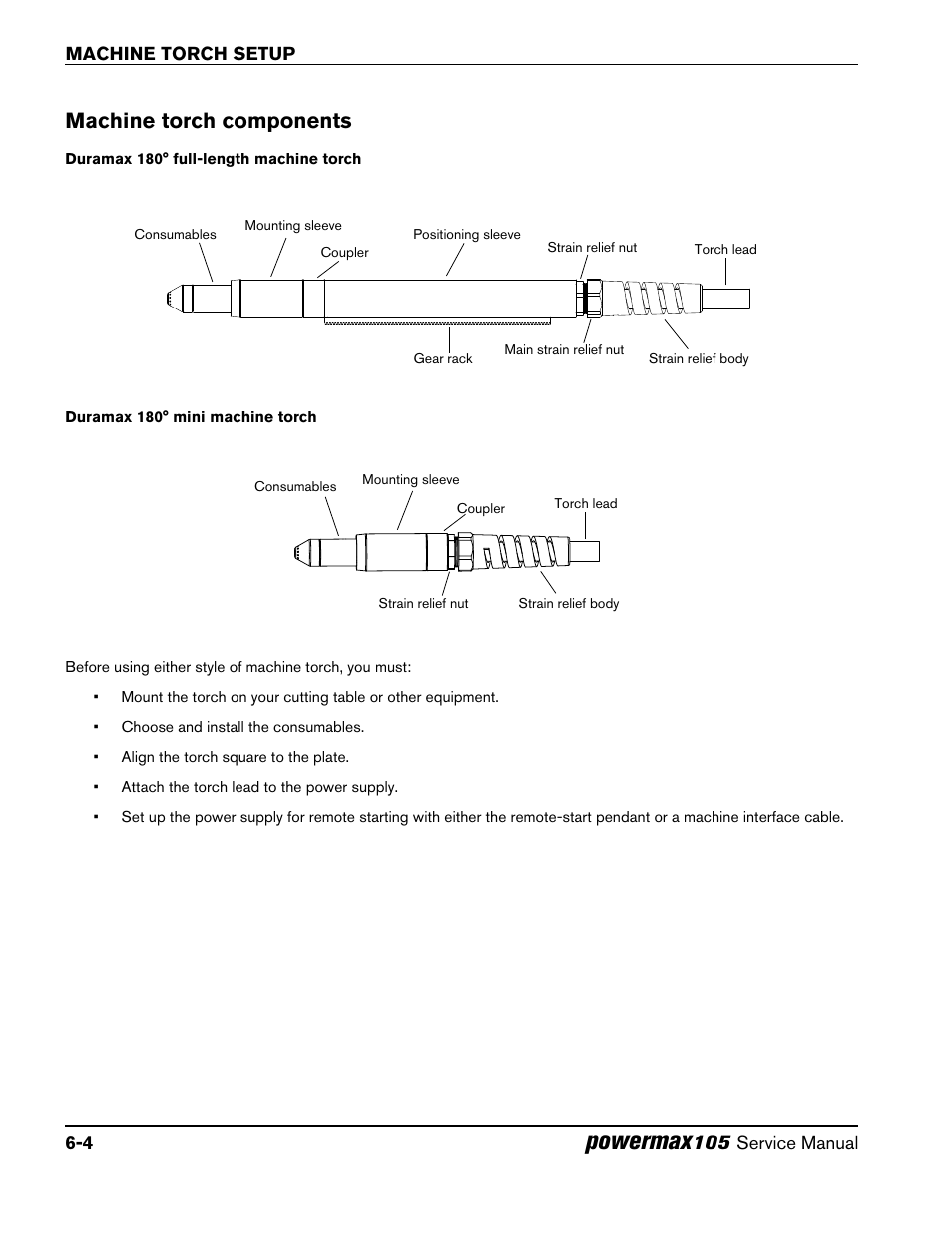Machine torch components, Machine torch components -4, Powermax | Hypertherm Powermax105 Service Manual User Manual | Page 76 / 343