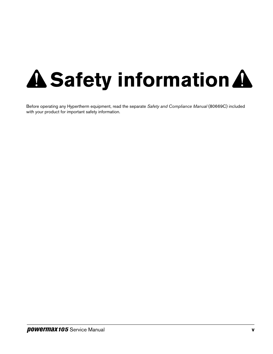 Safety information | Hypertherm Powermax105 Service Manual User Manual | Page 9 / 343