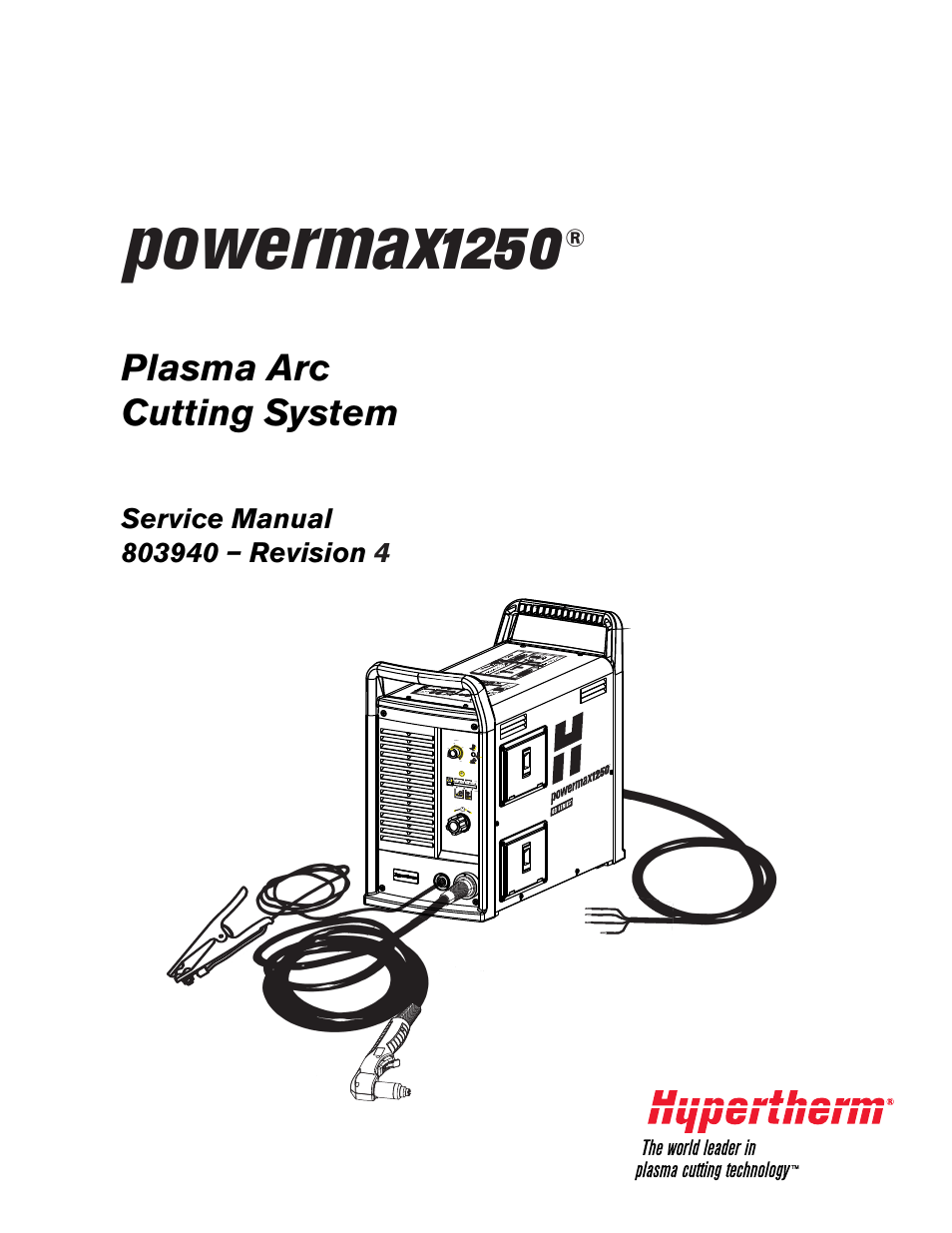 Hypertherm Powermax1250 Service Manual User Manual | 98 pages